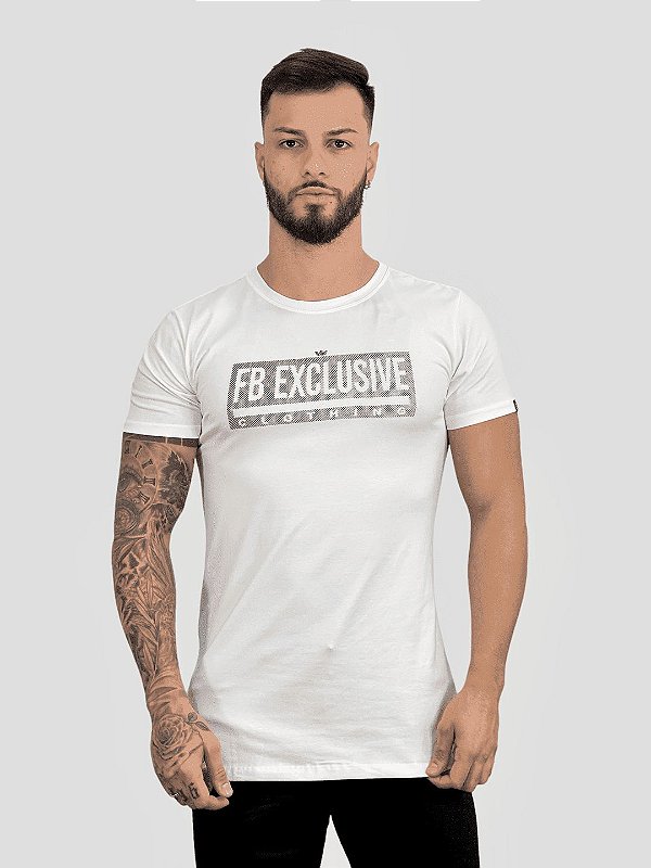 Camiseta Longline Off White Estampa Pinos Premium - Fb