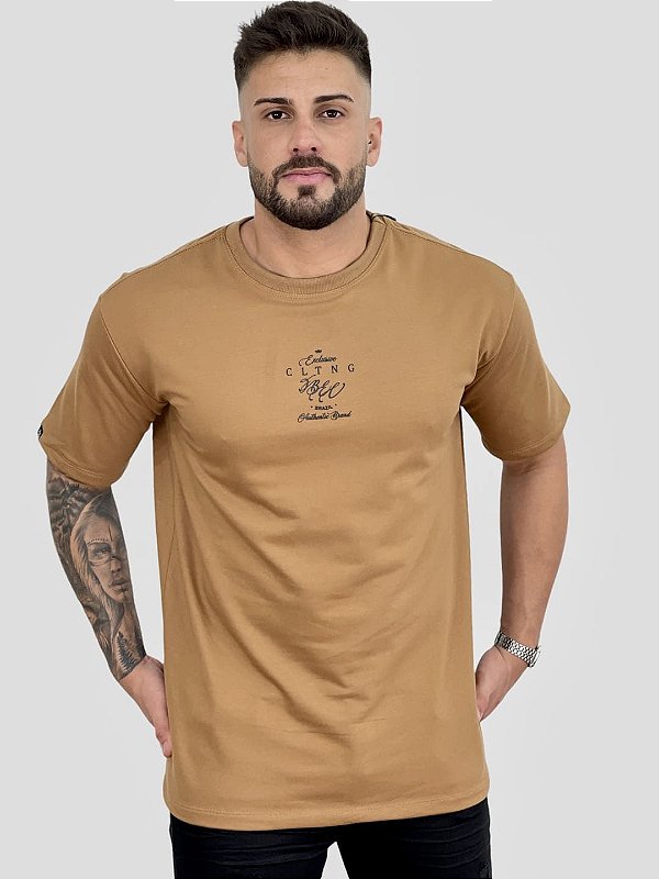 Camiseta Oversized Signature Caramelo - Fb Clothing
