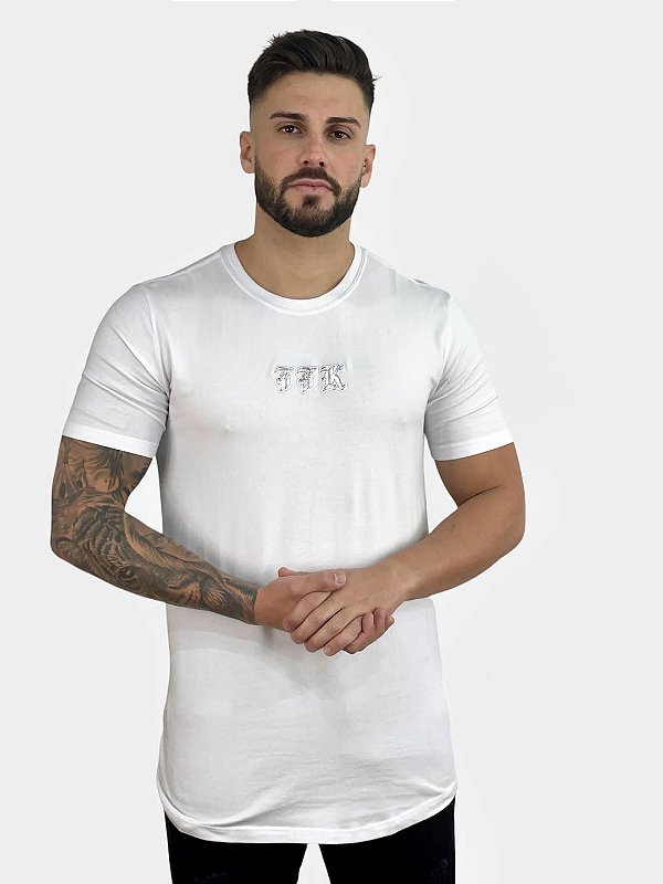 Camiseta Longline Branca TTK PRATA - Totanka