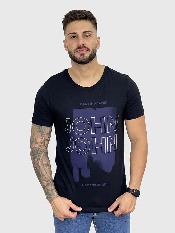 Camiseta Preta Back Blur - John John