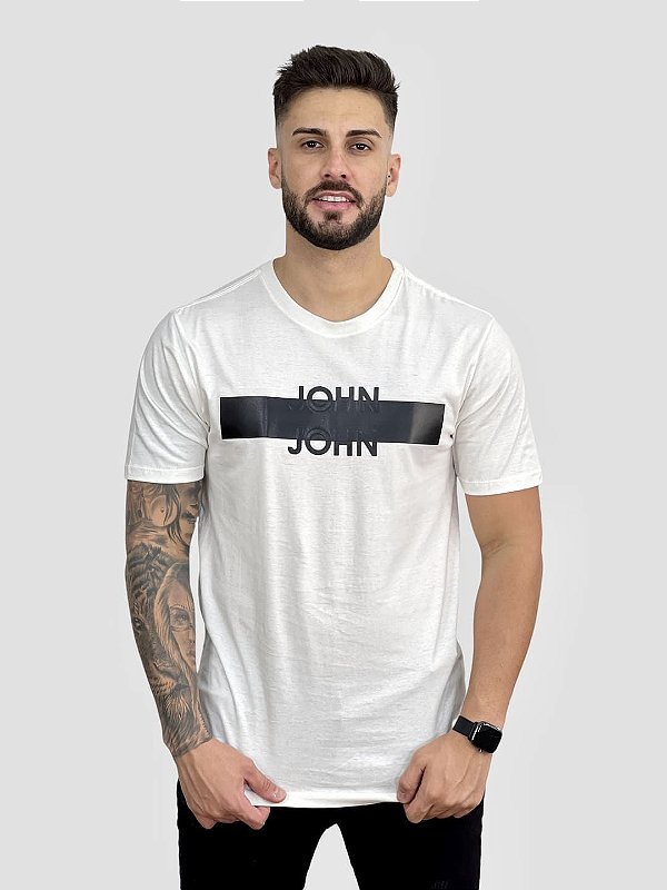 Camiseta Off White Escritas Transfer - John John