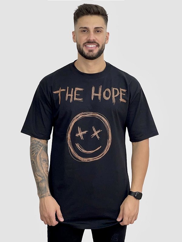 Camiseta Oversized Black Sketch - The Hope