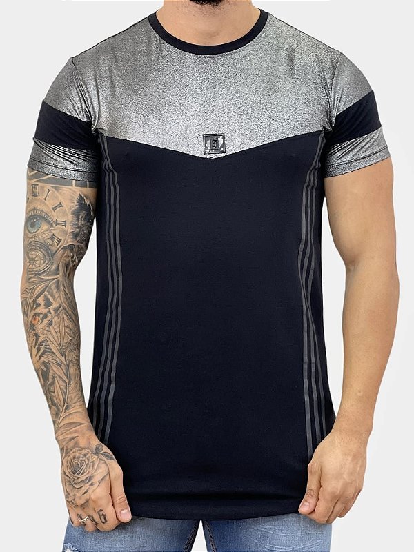 Camiseta Longline Preta Superior Prateado Premium - King Joy - Imperium  Store | Loja de roupas multimarcas masculina