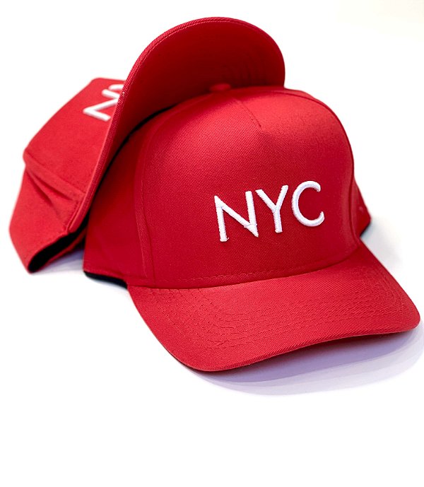 Boné Snapback Vermelho NYC Padrão