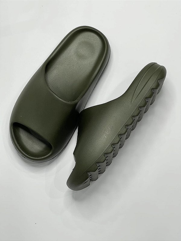 Chinelo Slide Tratorado Unissex Confort Verde Escuro Yed*