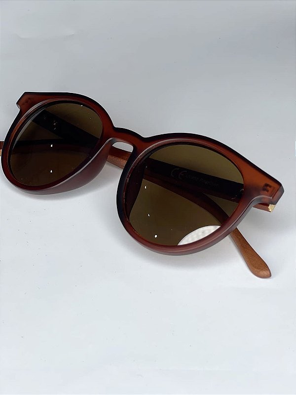 Óculos de Sol Masculino Marrom  V2 Polarized %