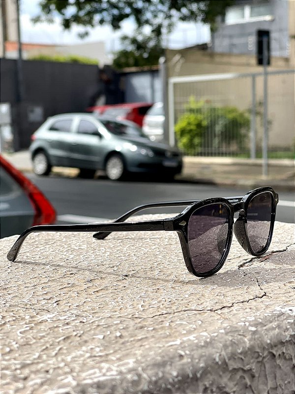 Óculos de Sol Masculino Black Armação Brilhosa Premium @