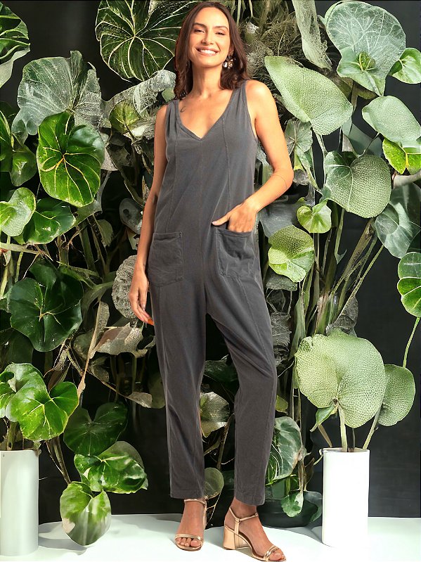 Macacão Santa Cruz- grafite Stone- 100%algodão