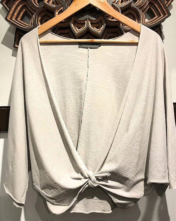 Kimono Curto - Off White  - 100% Algodão