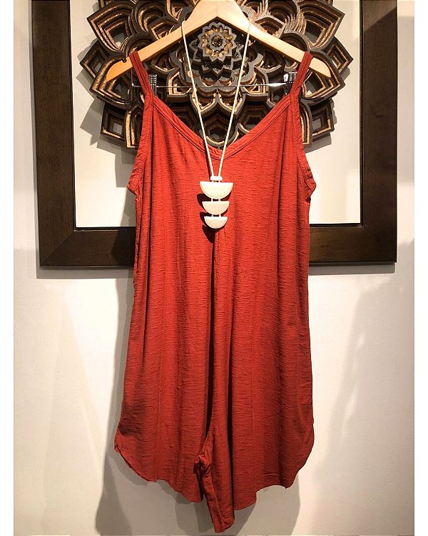 Macaquinho Jurerê Terracota 100% Algodão