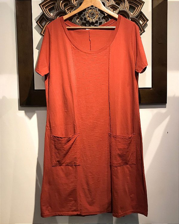 Vestido Macapá - 100% algodão - Mascavo