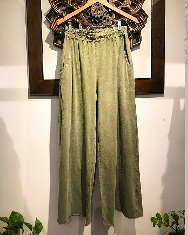 Calça Street Catraca 100% Algodão Verde Stone