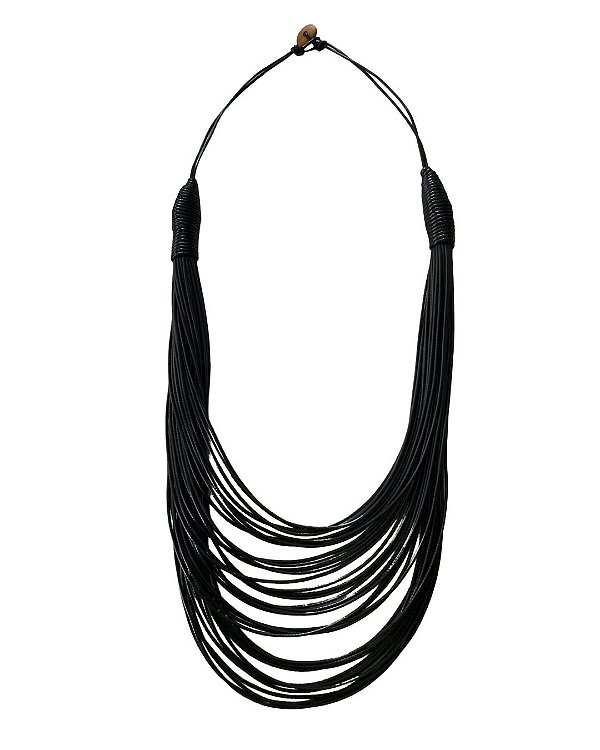 Colar Zanzibar Preto 70cm Casual