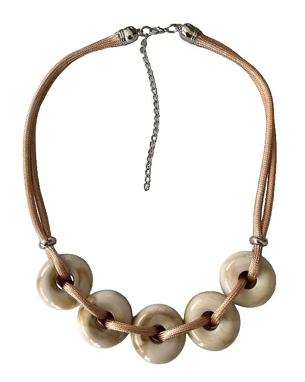 Colar Madagascar MARFIM Fio Náutico 45cm