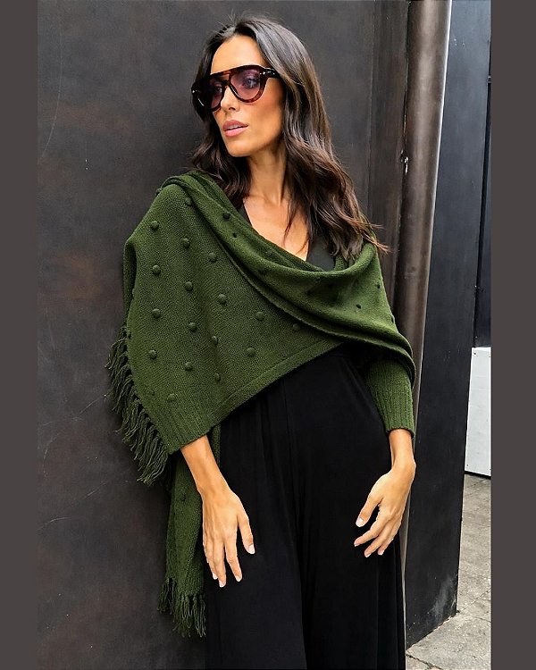 Sobrelook Éze Verde Militar Tricô