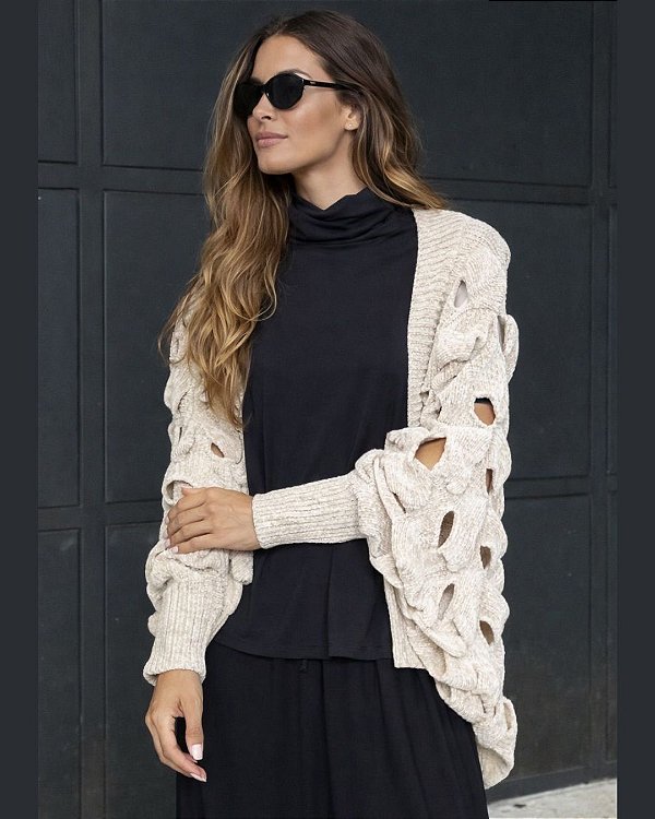 Casulo Vermon Cardigan Tricô Moderno - OFF WHITE