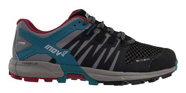 Tênis INOV-8 Corrida Trilha Roclite 305 GTX - Preto/Cinza/Verde (Impermeável)