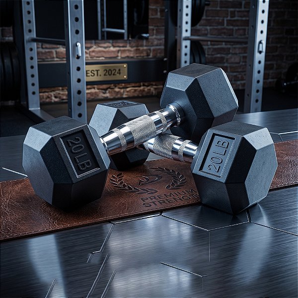 Dumbbell Sextavado Cromado - USA - Par - Pesos até 100lb