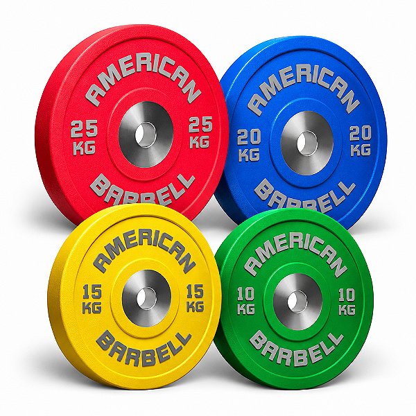 Jogo Anilhas Olímpicas Marca American Barbell Uretano Color - Kg - Pares