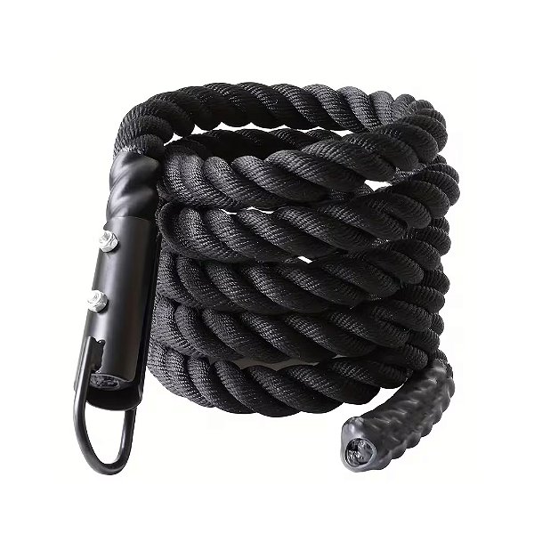 Corda Polipropileno Hyrox 38mm 15 Metros com ponteira fixação - Cor Preto