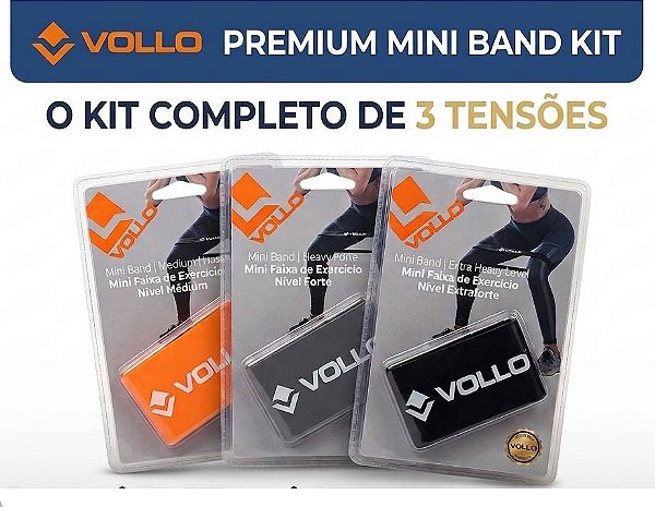 Kit 3 Tensões Elástico Mini Band 50x5 - Vollo