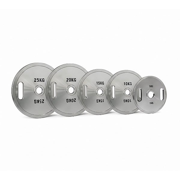 Kit 140kg Anilhas de Aço Cromadas Calibradas com pegada