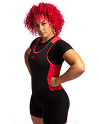 Singlet Powerlifitng SBD Feminino - Preto / Vermelho