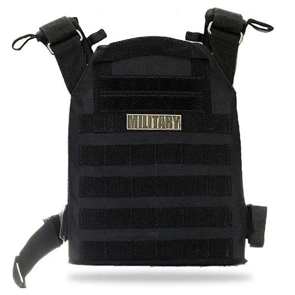 Colete Peso 14LB (6,3kg) com placas de Peso Frente/Verso - Preto