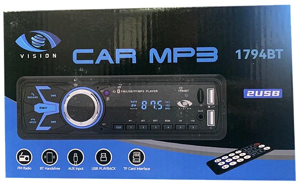 Rádio MP3 Bluetooth 4x25W USB Auxiliar SD FM Vision 1794BT