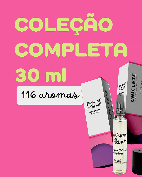 INDIVIDUAL 30 ml COLEÇÃO COMPLETA com 116 aromas - Perfume para Artesanato e Papelaria - Perfume para Papel