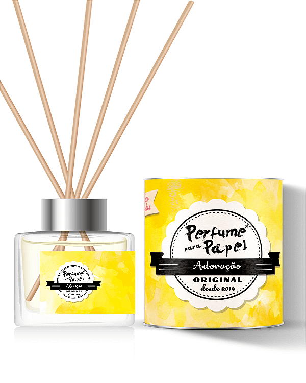 ADORAÇÃO - DIFUSOR DE VARETAS Aromatizador para Ambientes 250 ml - Perfume para Papel