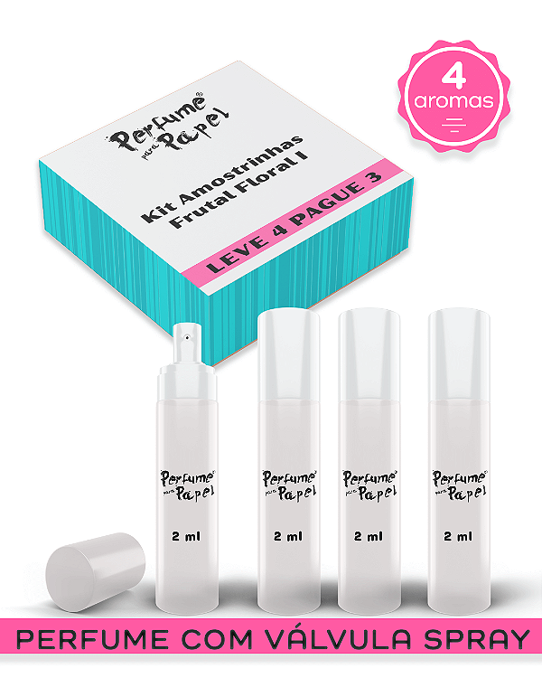 KIT FRUTAL FLORAL 1 - Perfume para Artesanato e Papelaria (Leve 4 Pague 3) aromas: Eleve, Encanto, Era Uma Vez, Gentileza
