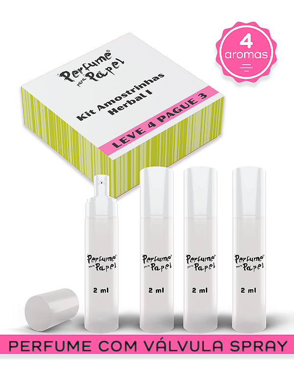 KIT HERBAL 1 - Perfume para Artesanato e Papelaria (Leve 4 Pague 3) aromas:Bamboo, Clarisse, Hello, Saudade
