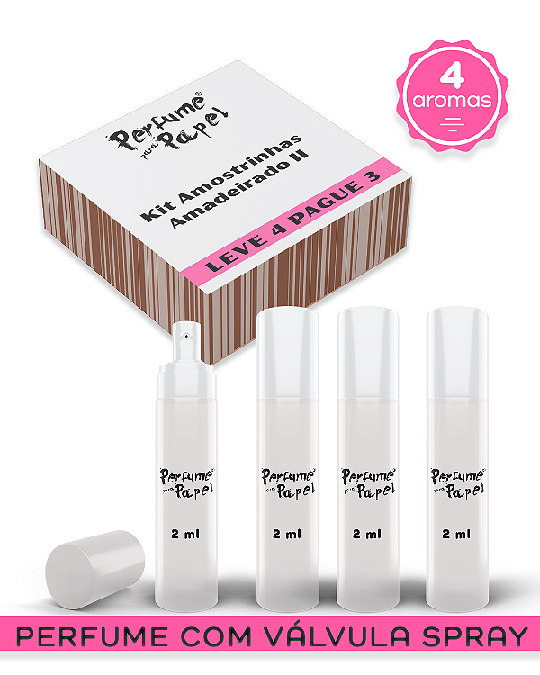 KIT AMADEIRADO 2 - Perfume para Artesanato e Papelaria (Leve 4 Pague 3) aromas: Conhaque, Gold, Lord, Rum