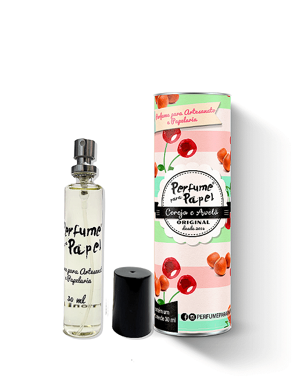 CEREJA E AVELÃ 30 ml - Perfume para Artesanato e Papelaria - Perfume para Papel