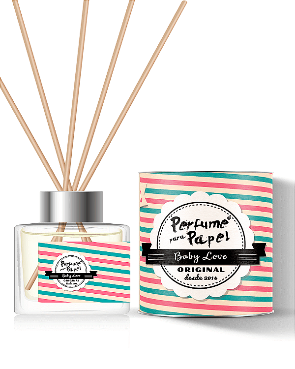 BABY LOVE - DIFUSOR DE VARETAS Aromatizador para Ambientes 250 ml - Perfume para Papel