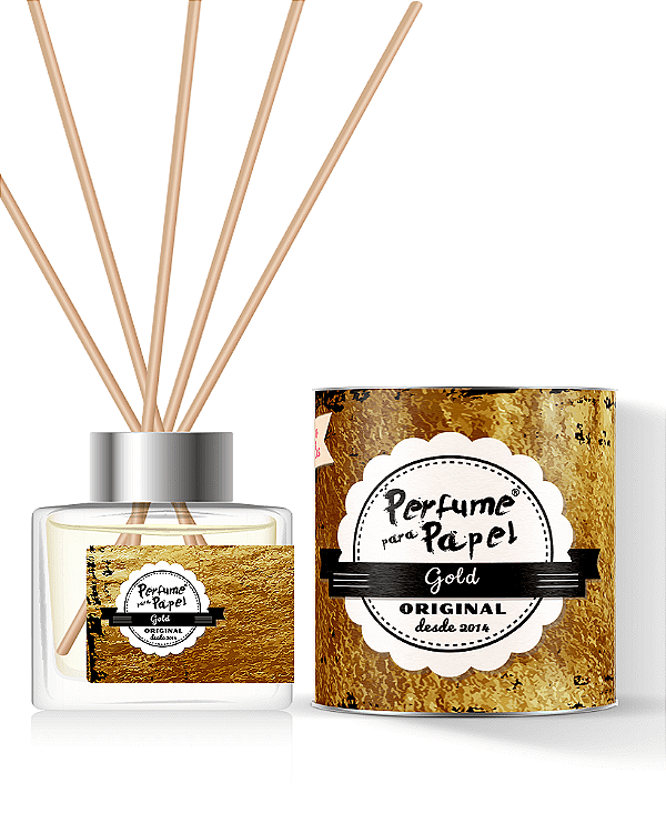 GOLD - DIFUSOR DE VARETAS Aromatizador para Ambientes 250 ml - Perfume para Papel