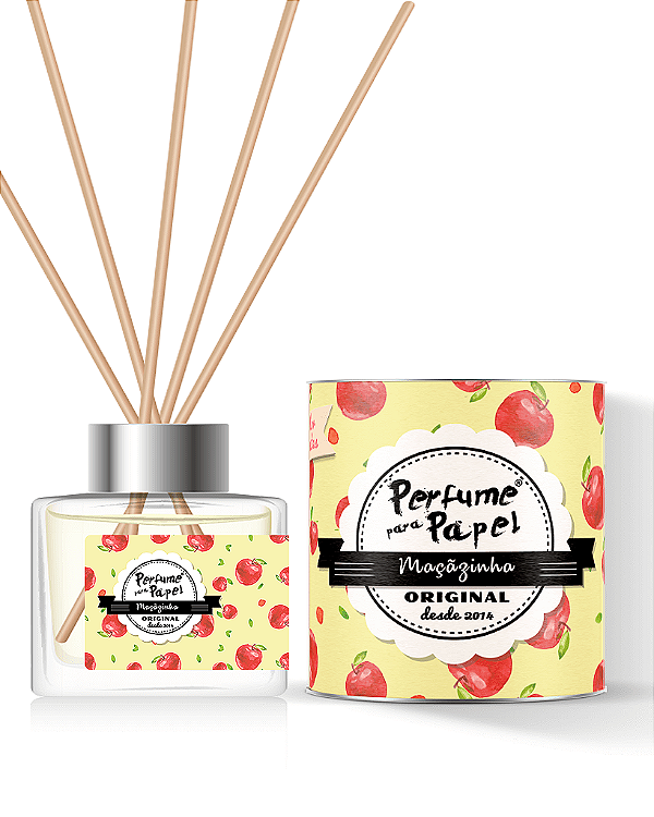MAÇÃZINHA - DIFUSOR DE VARETAS Aromatizador para Ambientes 250 ml - Perfume para Papel