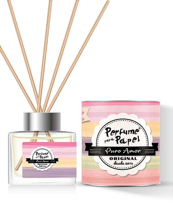 PURO AMOR - DIFUSOR DE VARETAS Aromatizador para Ambientes 250 ml - Perfume para Papel