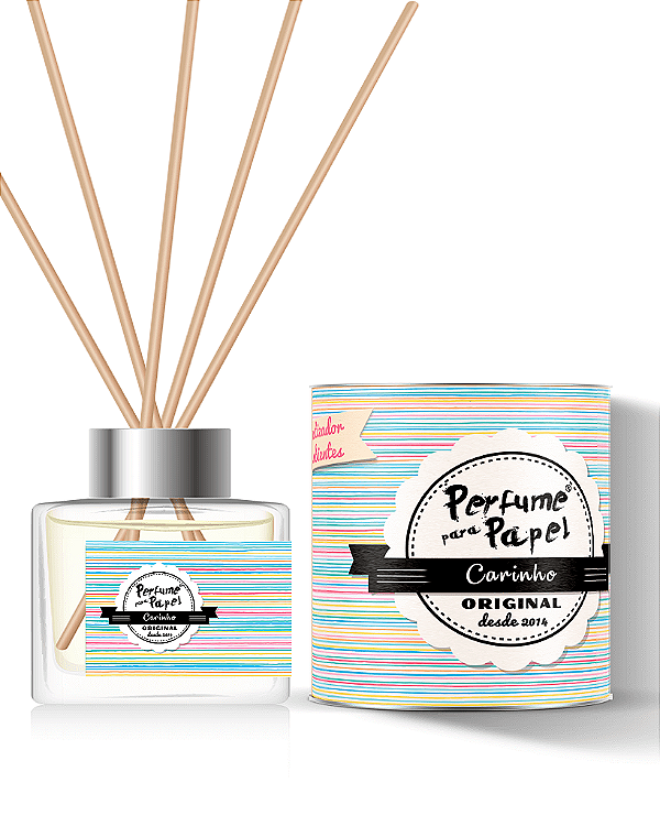 CARINHO - DIFUSOR DE VARETAS Aromatizador para Ambientes 250 ml - Perfume para Papel
