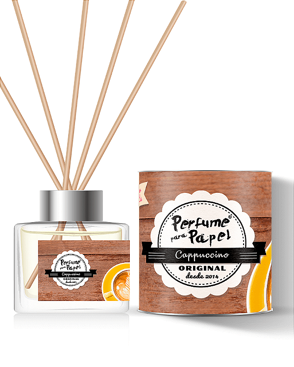 CAPPUCCINO - DIFUSOR DE VARETAS Aromatizador para Ambientes 250 ml - Perfume para Papel