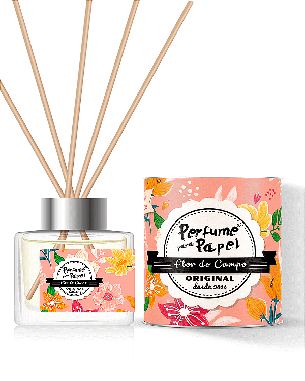 FLOR DO CAMPO - DIFUSOR DE VARETAS Aromatizador para Ambientes 250 ml - Perfume para Papel