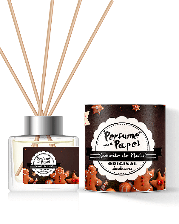BISCOITO DE NATAL - DIFUSOR DE VARETAS Aromatizador para Ambientes 250 ml - Perfume para Papel
