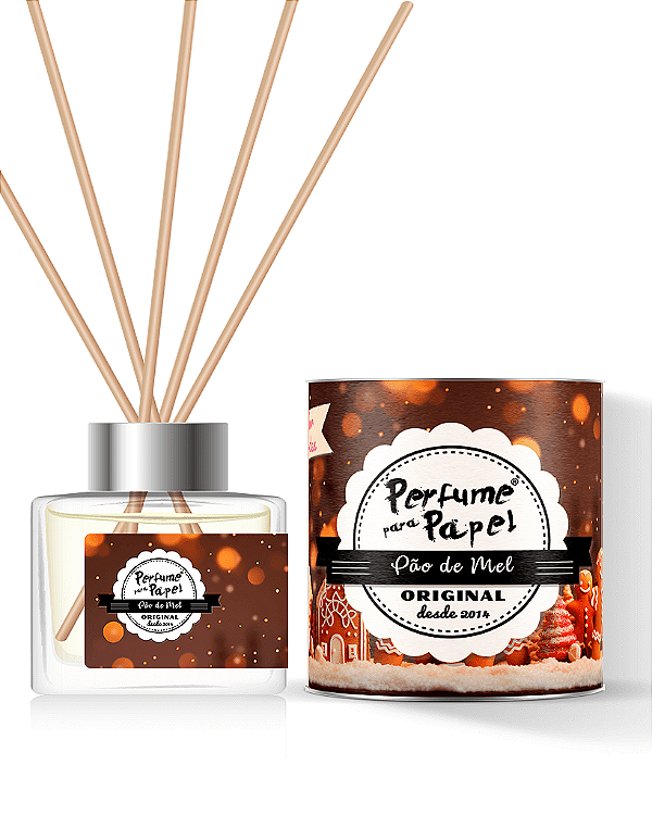 PÃO DE MEL - DIFUSOR DE VARETAS Aromatizador para Ambientes 250 ml - Perfume para Papel