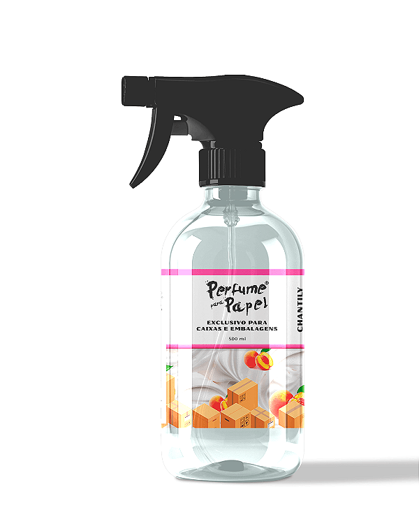 CHANTILY COM PÊSSEGO 500 ml - SPRAY Perfume para Caixa e Embalagens - Perfume para Papel