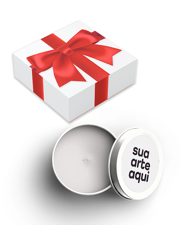 Edição 7 ANOS - 50 Mini vela latinha 20g com caixa de presente (Personalizavel) - Perfume para Papel