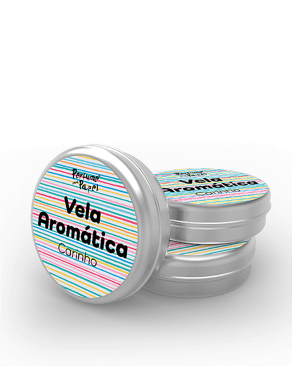 CARINHO - 50 Mini vela latinha 20g com caixa de presente (Personalizavel) - Perfume para Papel