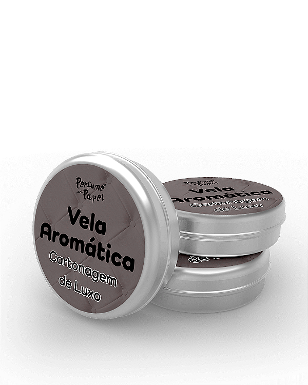 CARTONAGEM DE LUXO - 50 Mini vela latinha 20g com caixa de presente (Personalizavel) - Perfume para Papel