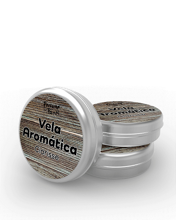 CLARISSE - 50 Mini vela latinha 20g com caixa de presente (Personalizavel) - Perfume para Papel