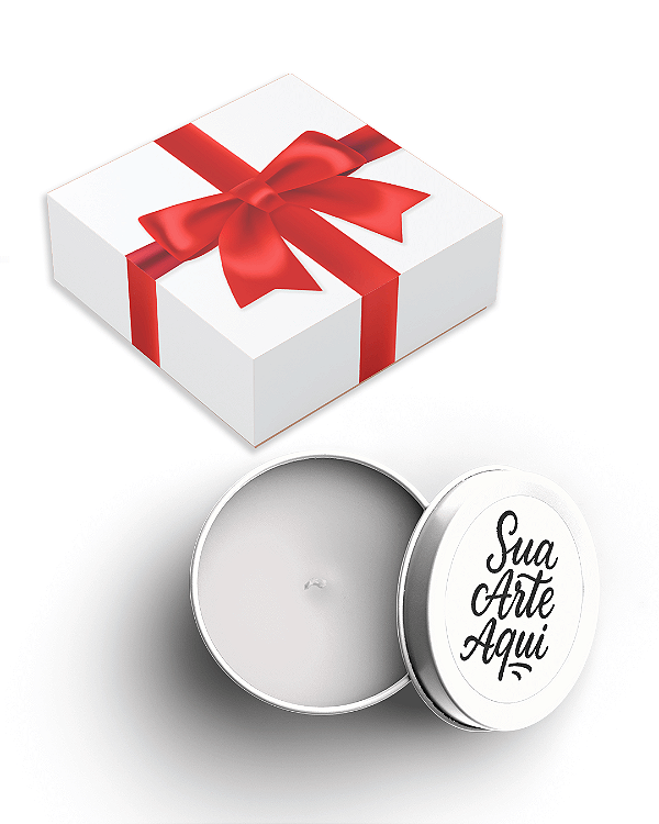 FANTASY - 50 Mini vela latinha 20g com caixa de presente (Personalizavel) - Perfume para Papel